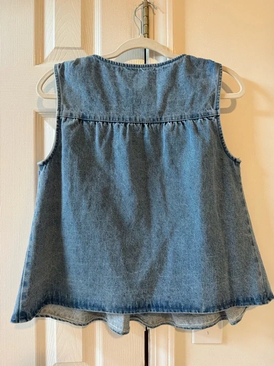 Denim Ruffled Top - Picture 2 of 3